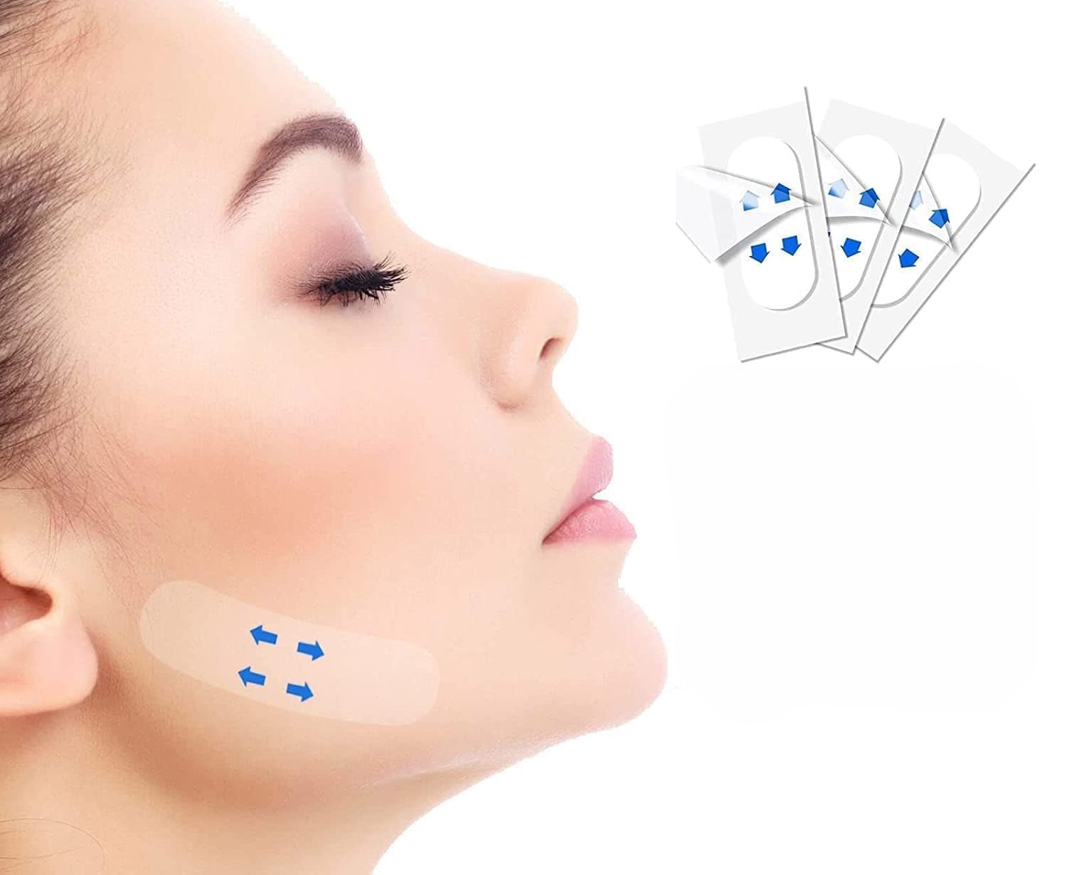 livexa Face Lift Tape Invisible for Instant Face Lifting & Contouring | High-Elasticity Double Chin Sticker, Neck & Facial Line Tightening Tape with String | Wrinkle Smoothing, V-Shape Face Slimming, Sagging Skin Lifter (40 Pcs, Pack of 1)