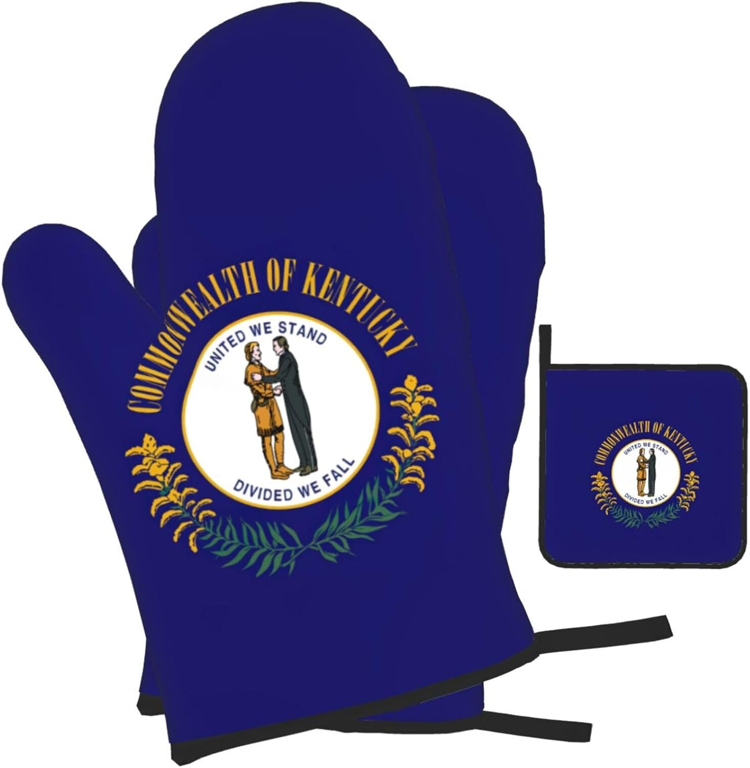 Kentucky State Flag Print Heat Resistant Microwave Gloves, Used for Baking, Cooking, and Fashion Kitchen Essentials