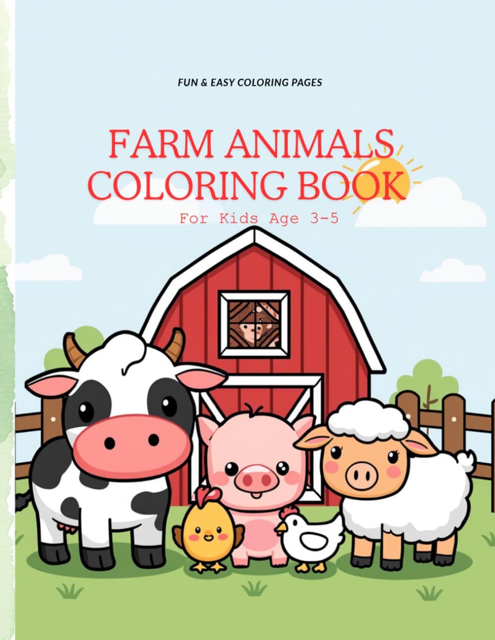 Farm Animals Coloring Book: kids coloring book ages 3-5