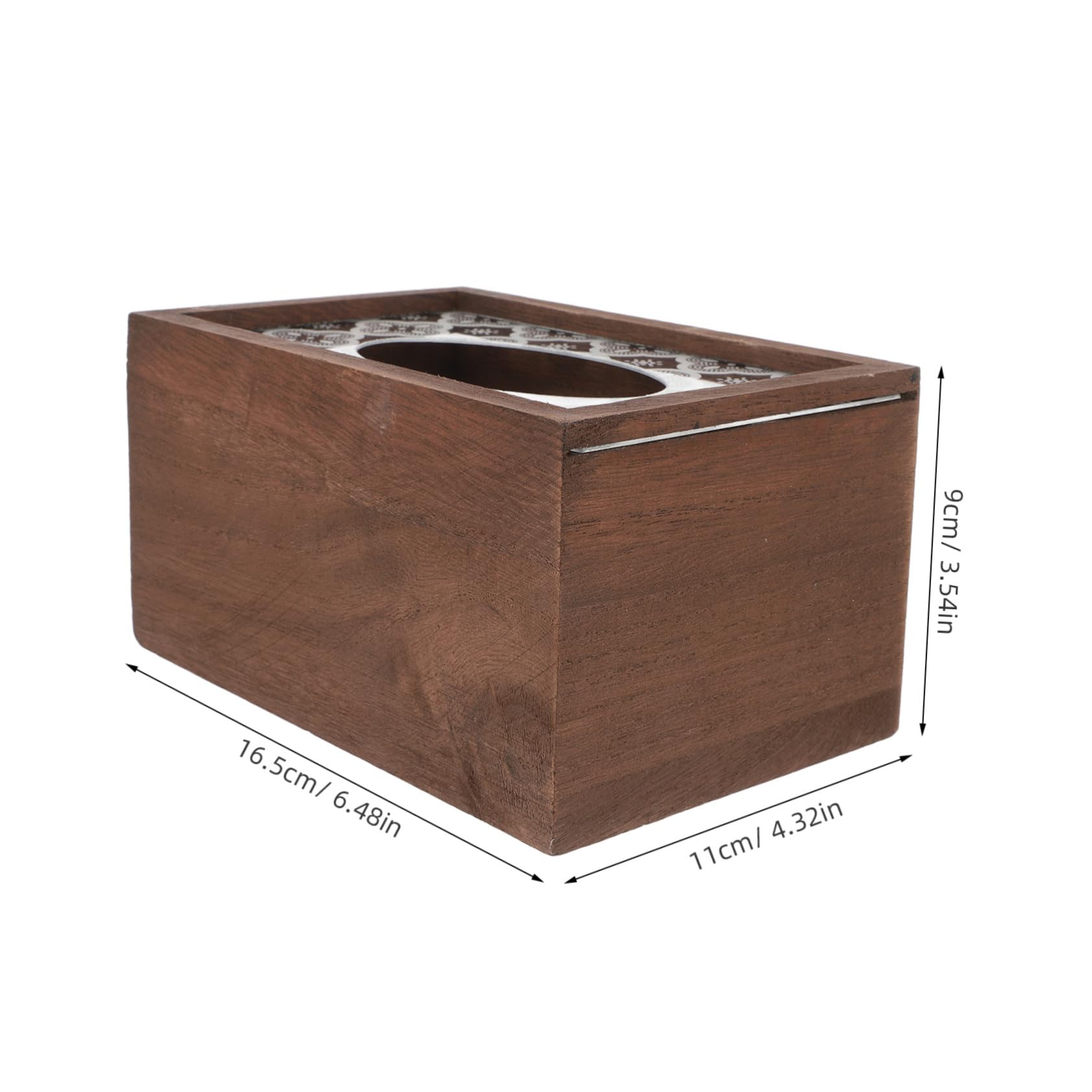 SOLUSTRE Box Brown Wood Table Decor Tissue Dispenser Tissue Cover Rectangle Vintage Decor Acrylic