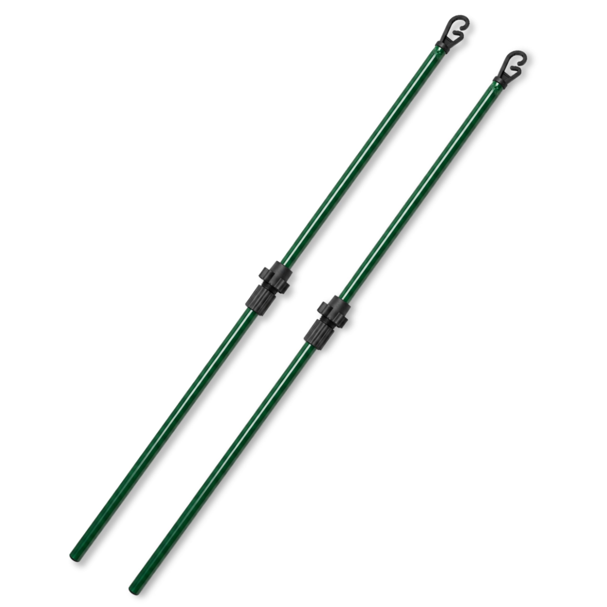 2x Heavy Duty Galvanised Washing Line Props – 2.2m Extendable Telescopic Metal Clothes Line Support Poles for Outdoor Garden Laundry, Adjustable Washing Pole for Clothes Drying Airer