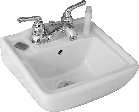 Small Wall Mount Bathroom Sink 12.4"x11" White - Amazon.com