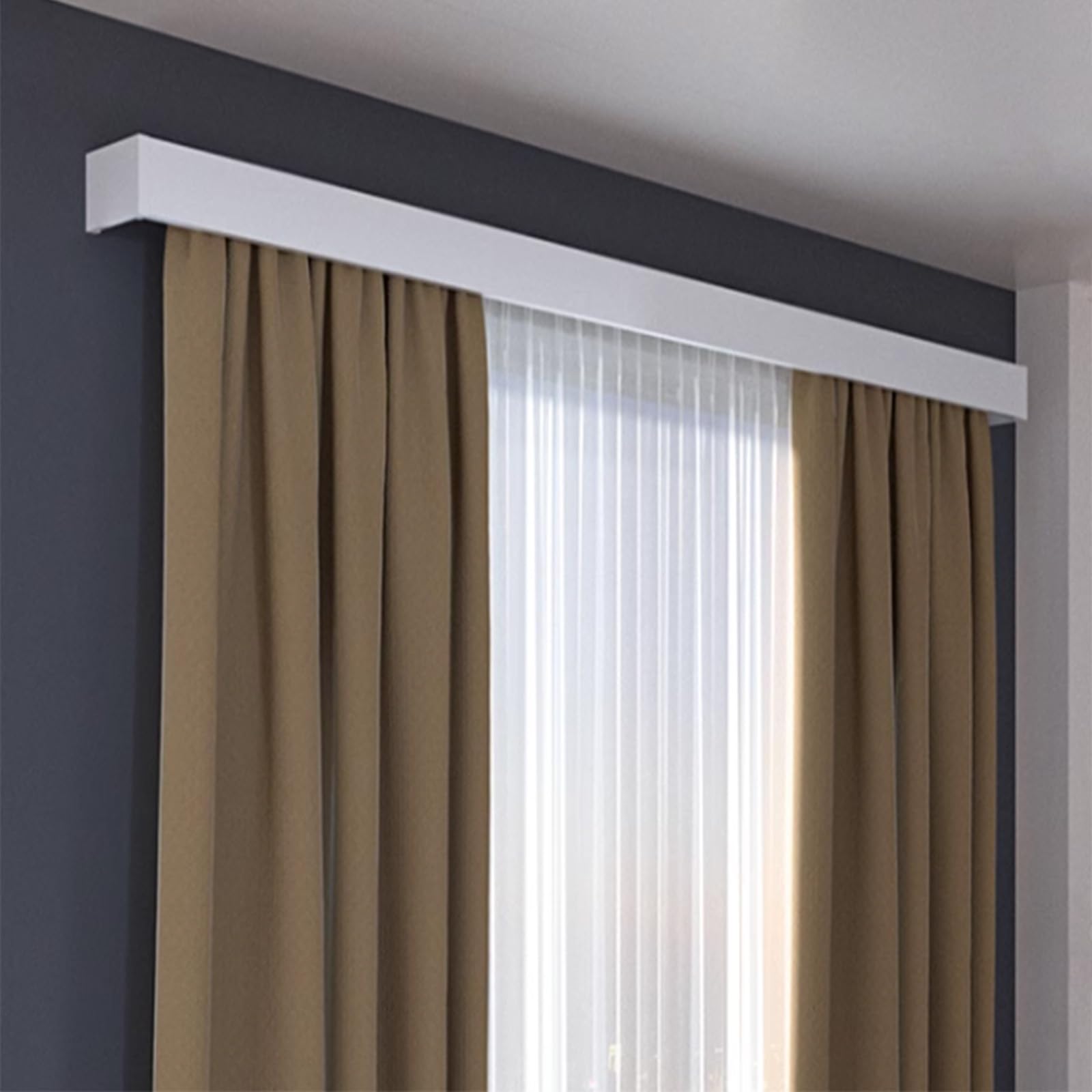 Système de rail de rideau télescopique de plafond en aluminium robuste