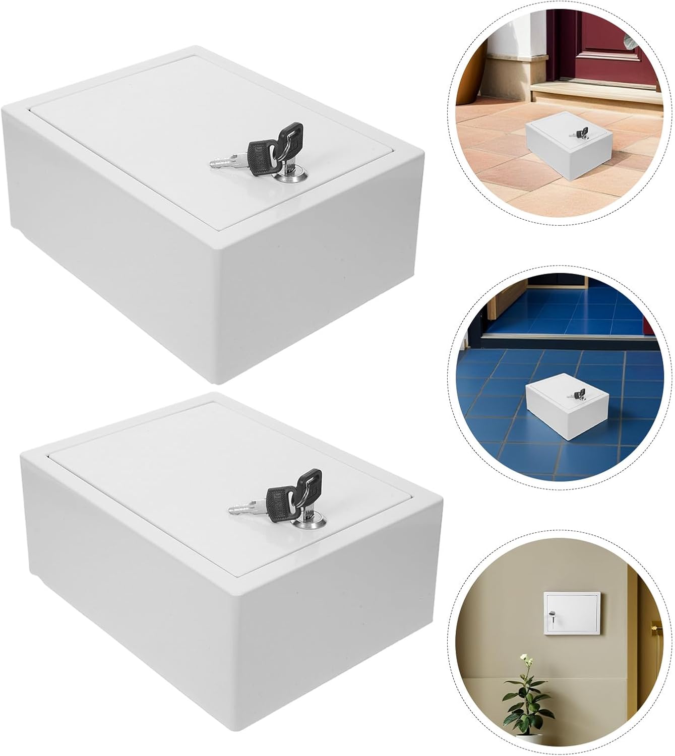 Cabilock 2pcs Wall Mount Lockable Mailbox with Key Lock Outdoor Plastic Milk Box Waterproof Anti-Theft Wall Mounted Mailbox for Porch and Garden