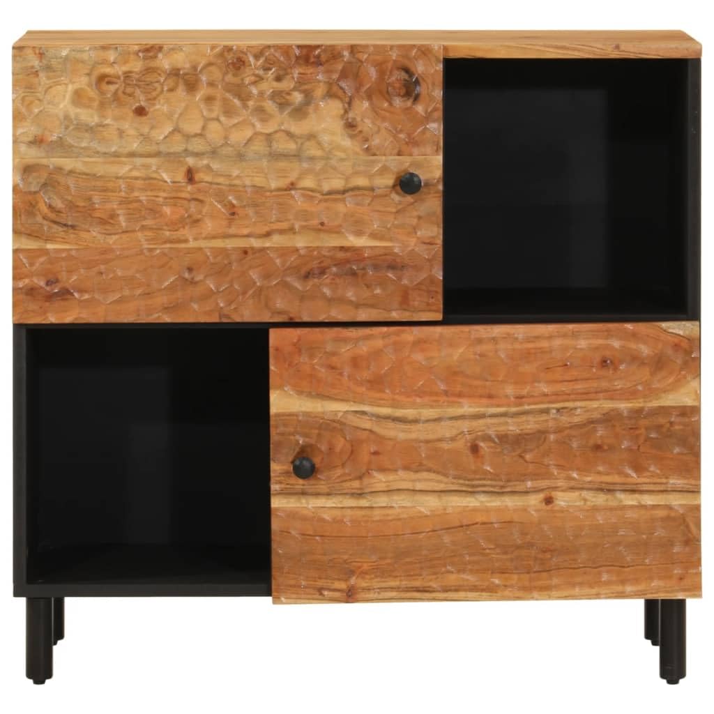 Armadietto in legno massiccio di acacia, 80 x 33 x 75 cm