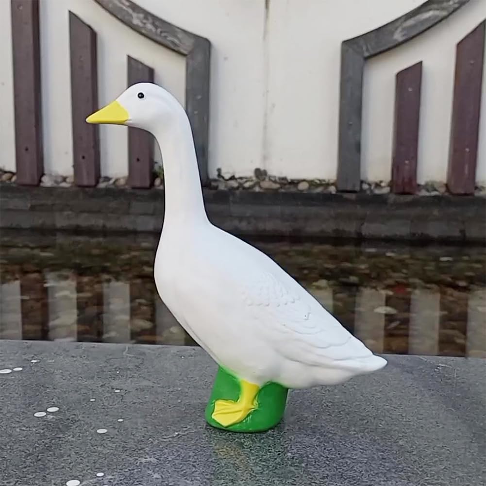 White 18Cm Large Goose Statue Resin Simulation Goose Yard Decoration Cute