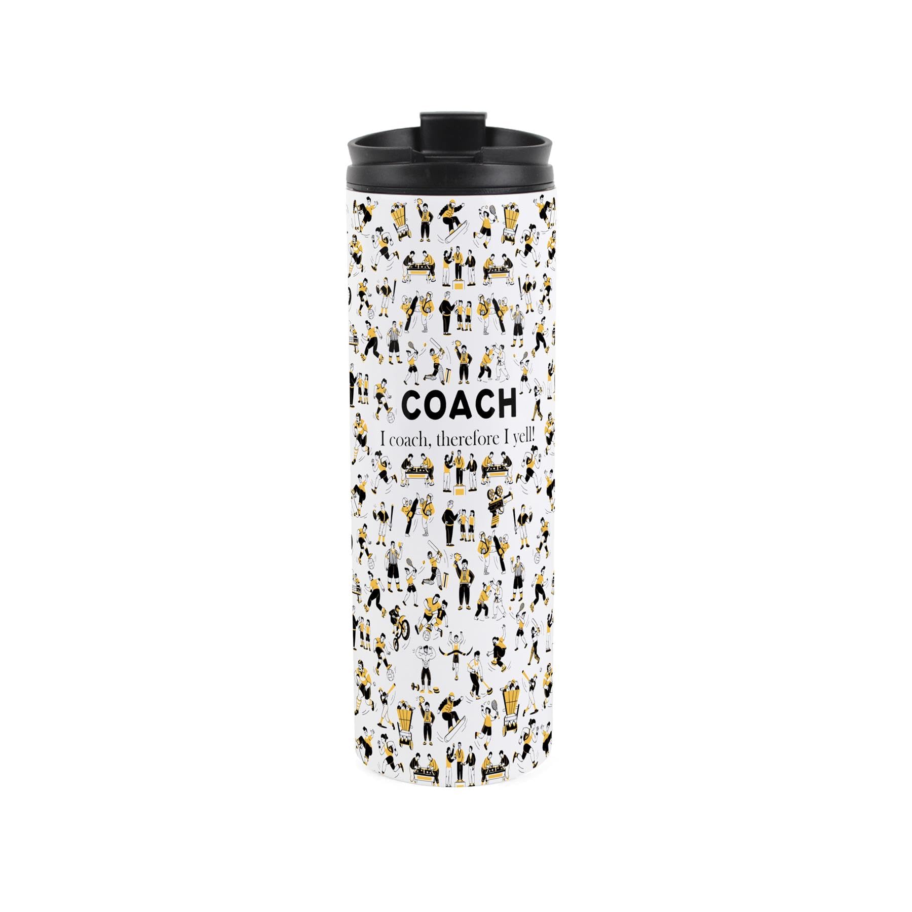 Purely Home Sports Coach Travel Flask - Gifts for Teachers & Coaches - Reusable Stainless Steel Vacuum-Sealed Double-Walled 500ml Flask