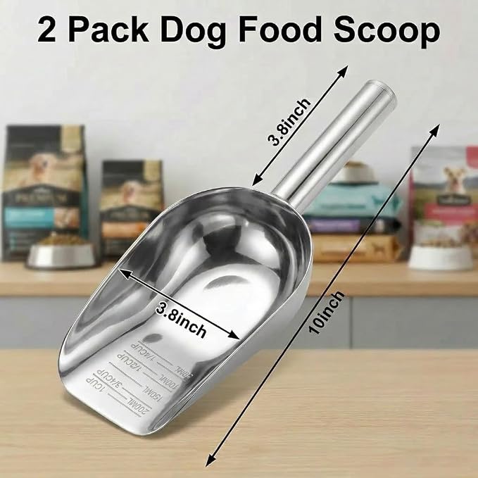 2 Pack 1 Taza Medidora para Alimento de Mascotas Acero Inoxidable miniatura 2