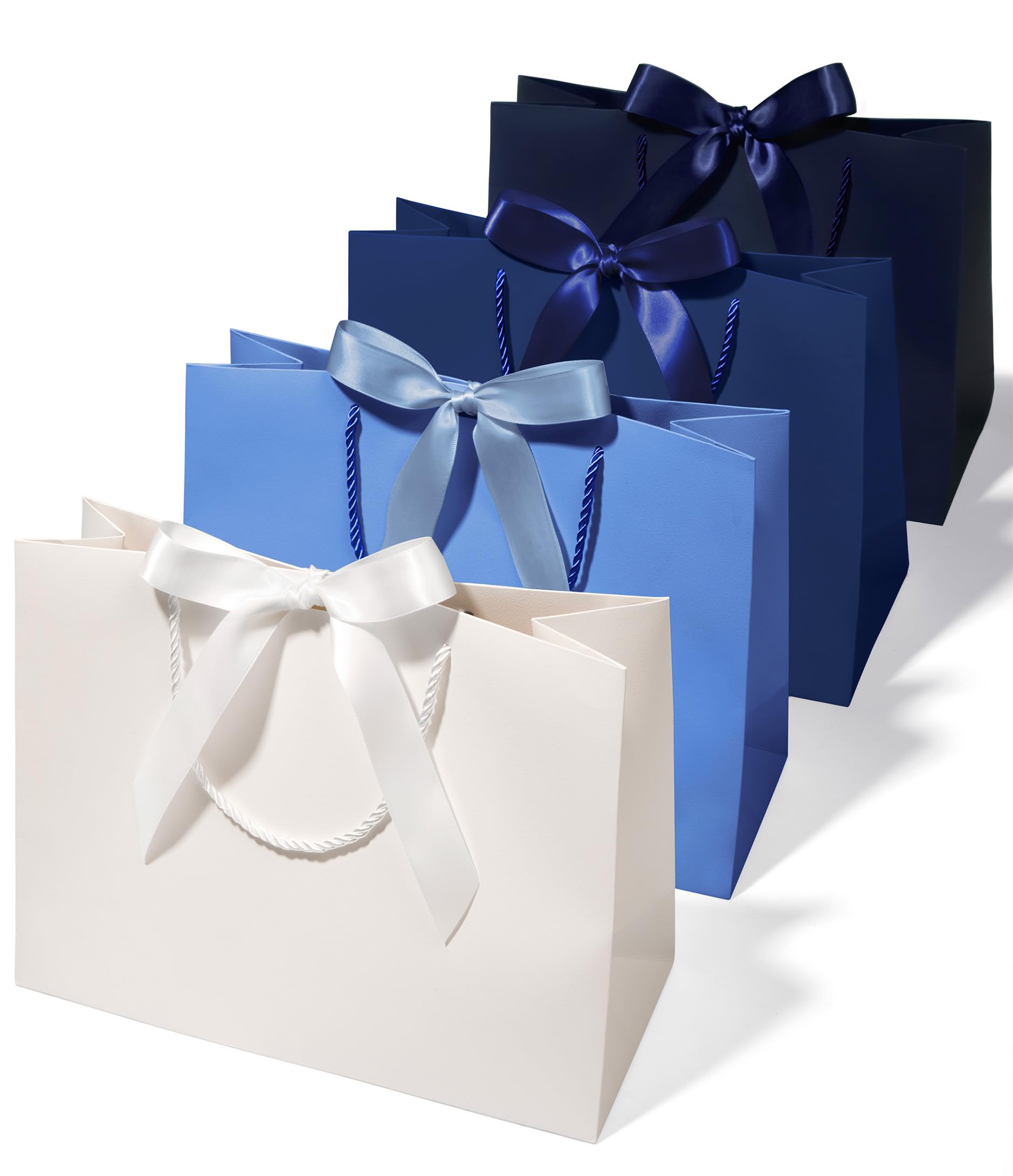 Vitalizart Large Gift Bags With Handles & Bows, Blue Series 4-Piece Set — image 1