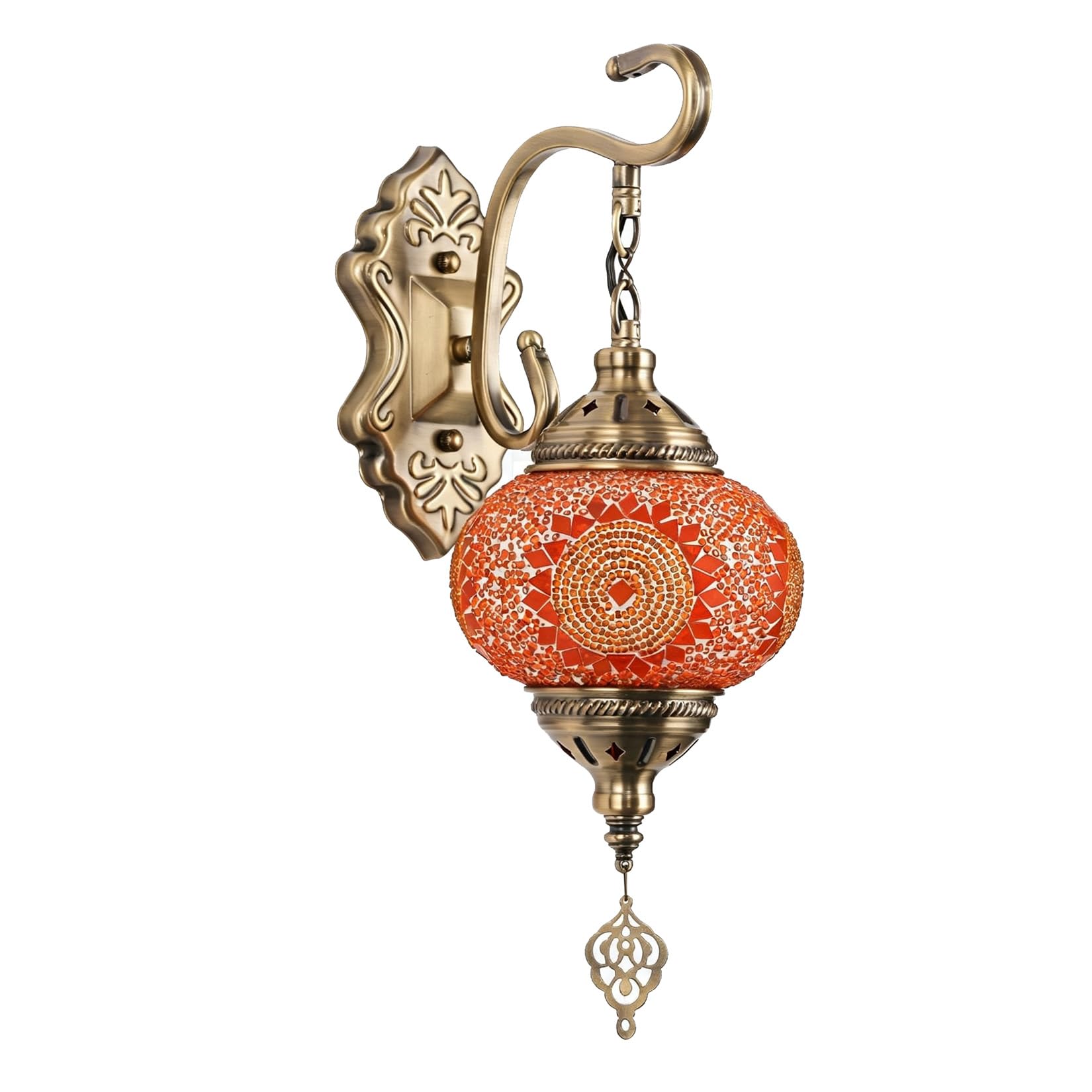 Yjmgrowing Turkish Mosaic Wall Lamp Moroccan 1-Globe Wall Sconce, 6-Inch