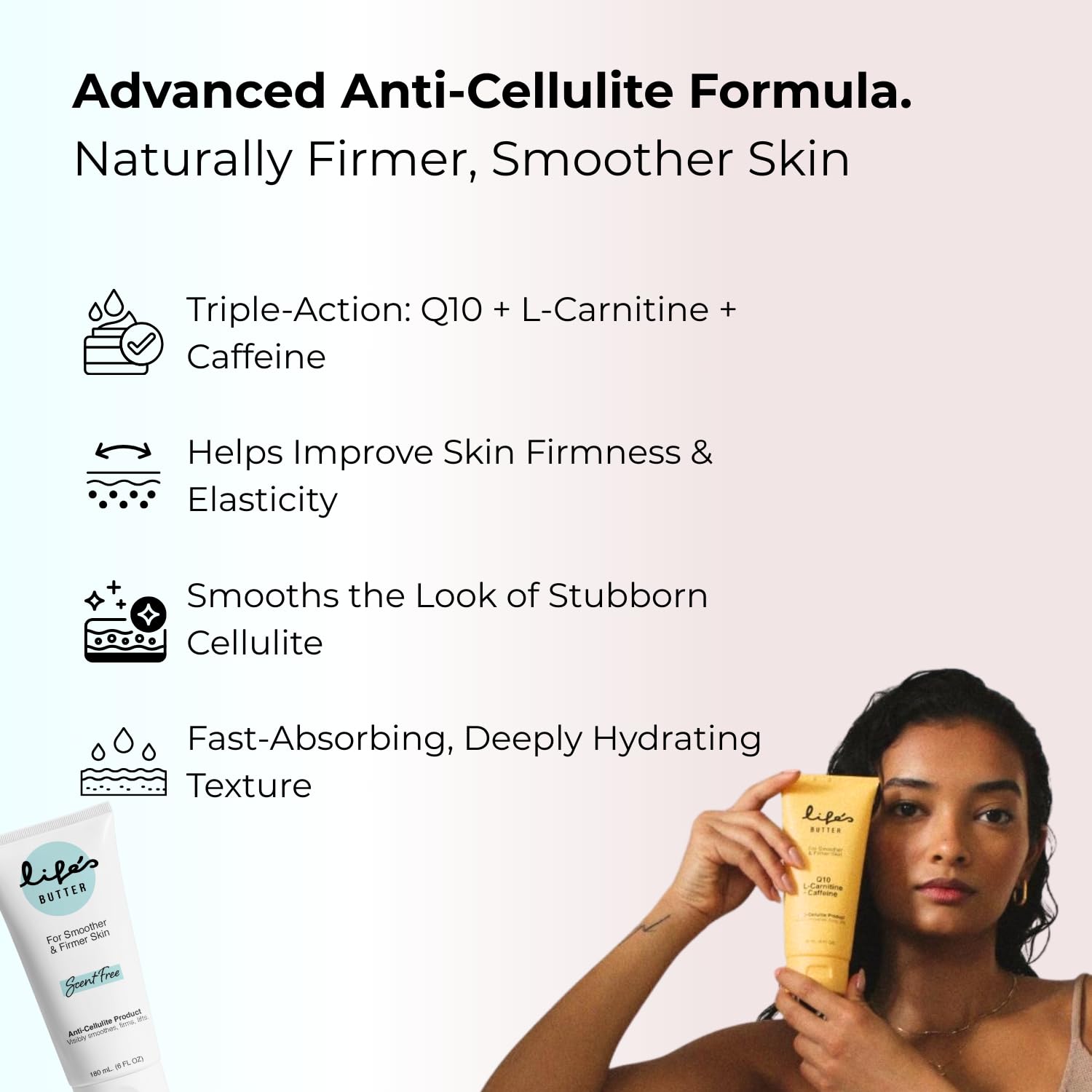 Amazon.com : Life's Butter Anti-Cellulite Cream with L-Carnitine, Coenzyme  Q10 | Skin Smoothening Natural Product | Fights Cellulite and Stretch Marks 