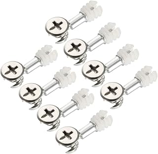 uxcell 3-in-1 Furniture Connecting Kit 13mm OD Cam Fitting, M6x25mm Dowel Screws, 10.7mm OD Pre-inserted Nut 8 Sets