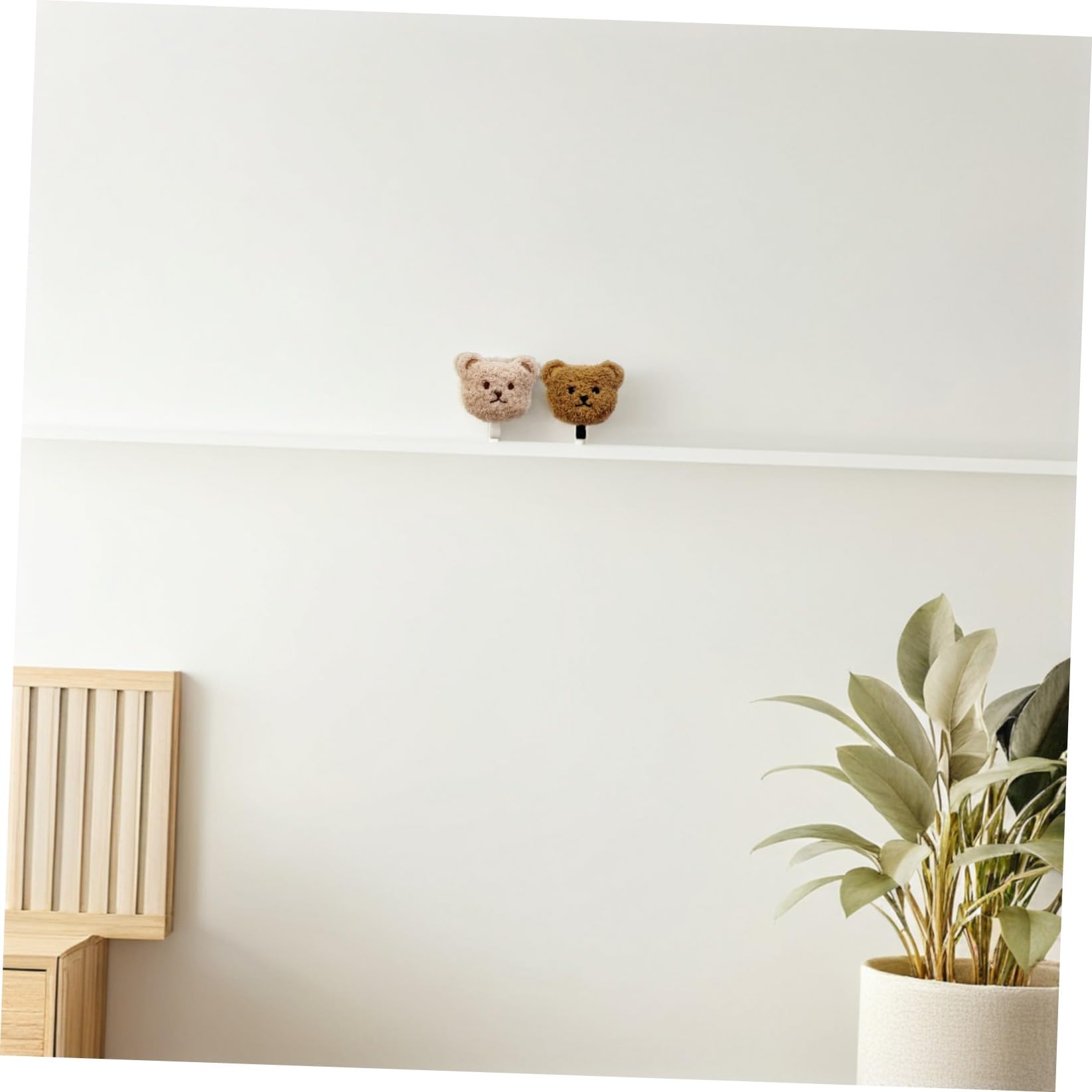 Toyvian 2pezzi Gancio da Parete Forma di Orsetto di Peluche Gancio Portaoggetti Decorativo per Appendere Chiavi Ombrelli e Piccoli Oggetti Installazione