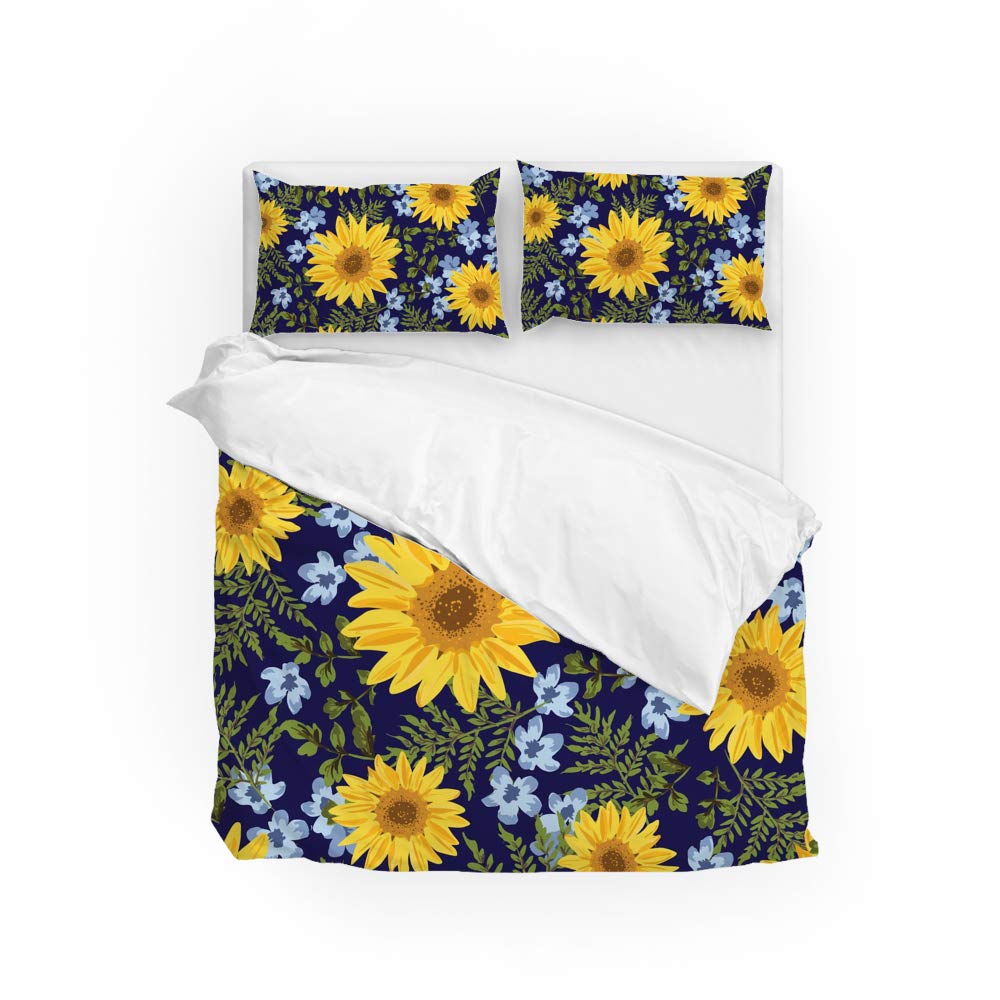 Parure de lit forêt de sapins en microfibre douce avec housse de couette et 2 taies d'oreiller