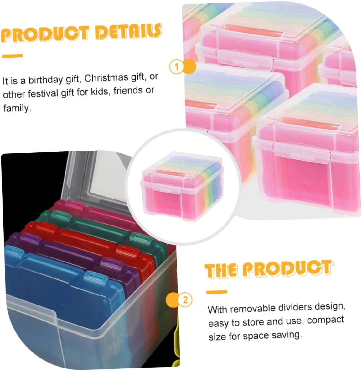 KICHOUSE Greeting Card Box Organizer Photo Storage Case Clear Craft Organizer Set