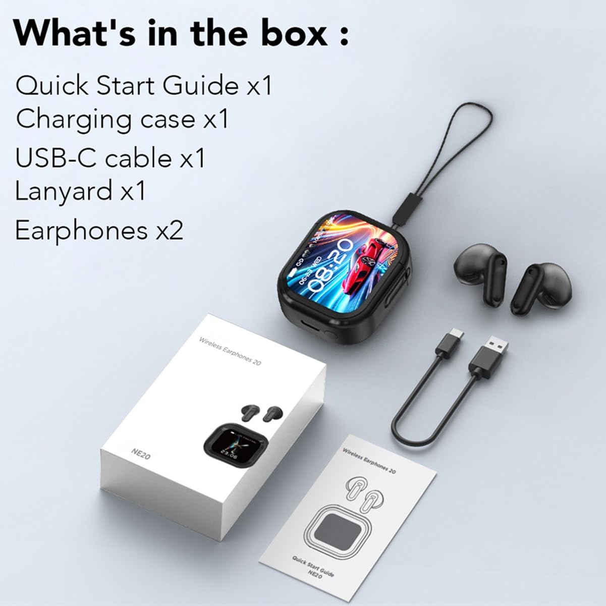 Écouteurs Intra-Auriculaires Ne20, avec Traducteur IA 140 Langues en Temps Réel, Contrôle Tactile, étanches, sans Fil, LED, pour Les Voyages, Les Affaires Et L'apprentissage.(Blanc)