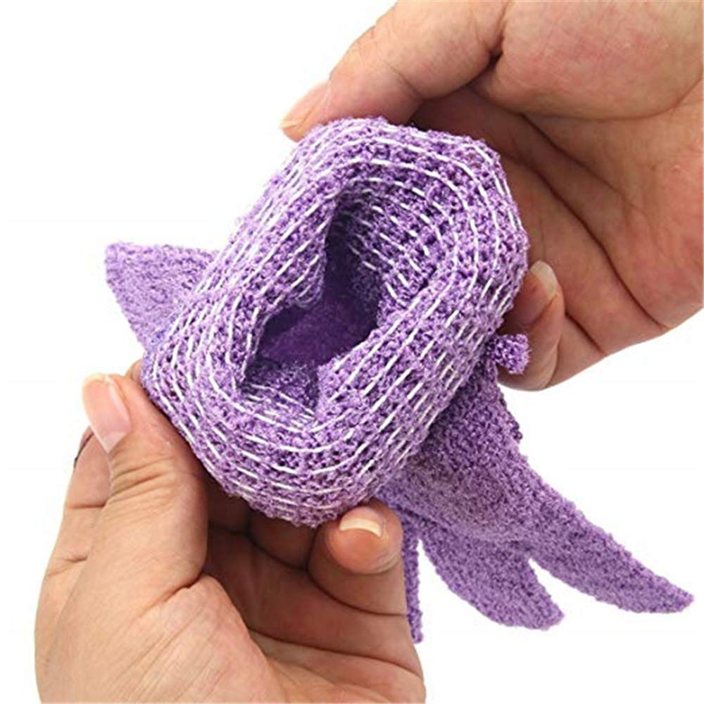 Duschhandschuhe Doppelseitig – 10 Stück (5 Paar), Nylon, 5 Farben, Für Peeling & Massage