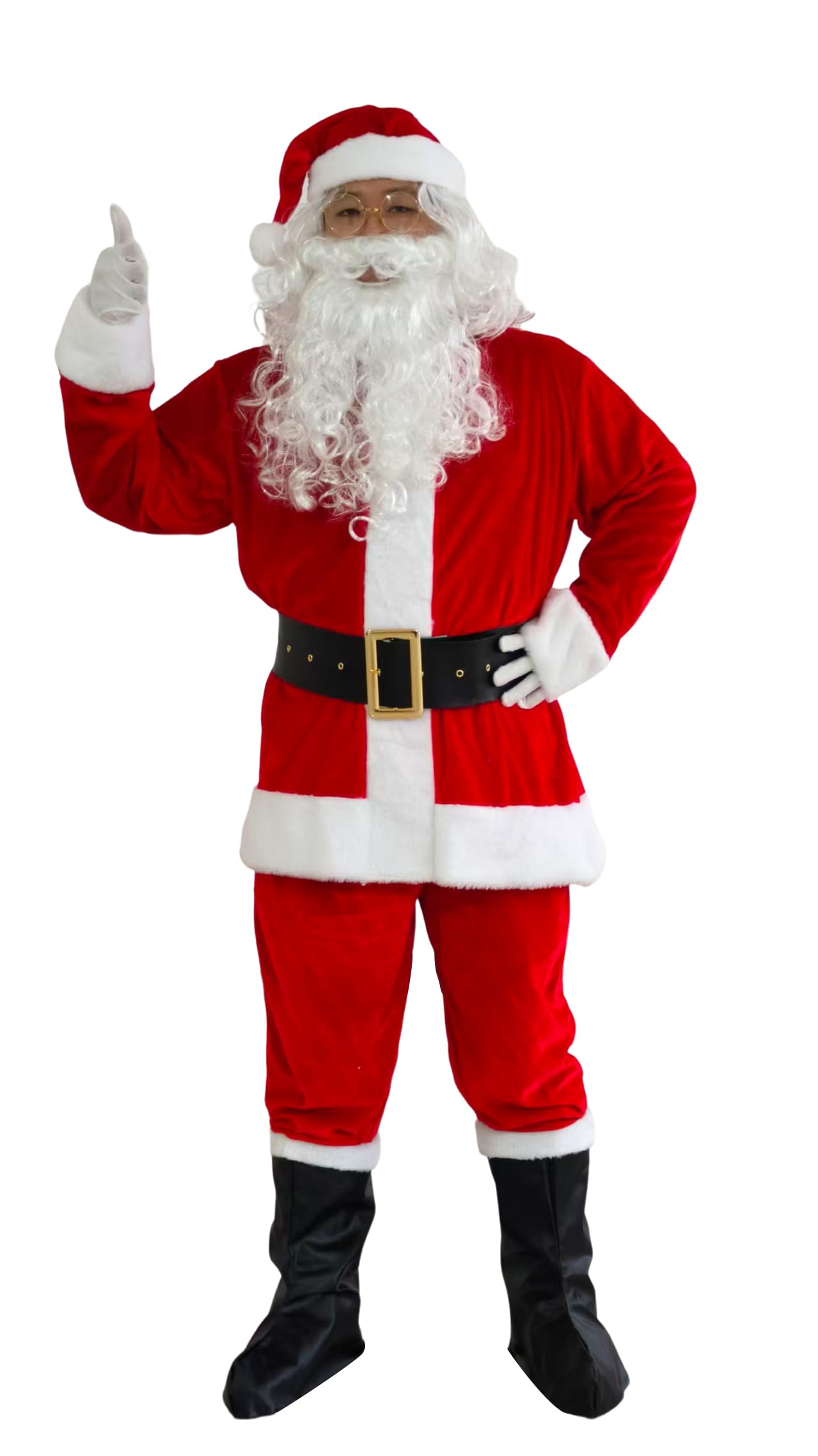 Déguisement de Père Noël pour Hommes Costume Vêtement de Père Noël Adulte(XXXL)