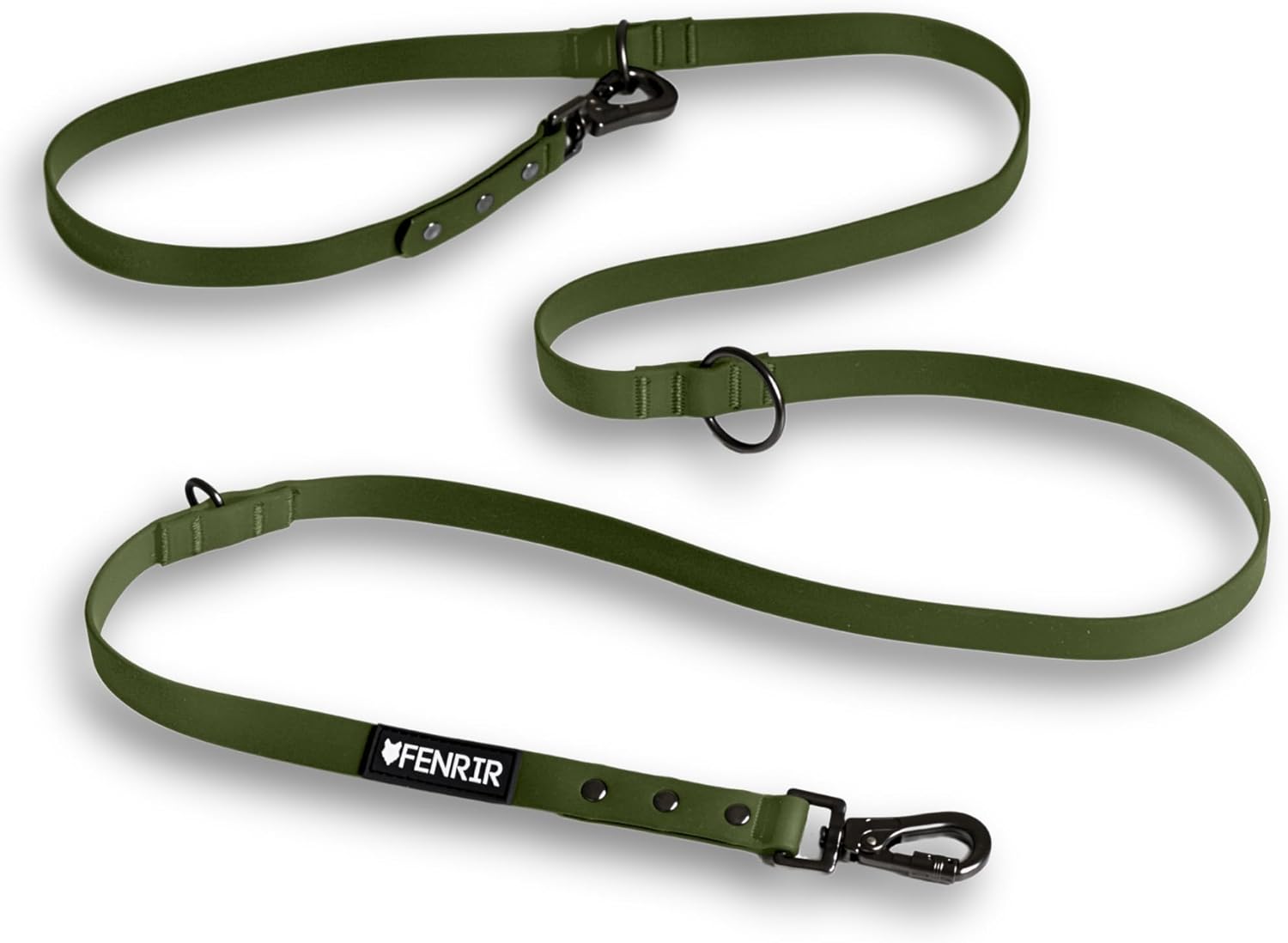 Fenrir - Dog Training Leash - Heavy Duty Dog - Double Ended Carabiner - Long Dog Lead - Non-Slip Lead Waterproof Gear for Large & Small Dogs Puppy - 2.1m (Green)