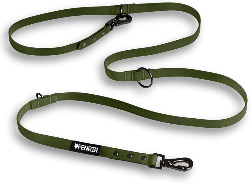 Fenrir - Dog Training Leash - Heavy Duty Dog - Double Ended Carabiner - Long Dog Lead - Non-Slip Lead Waterproof Gear for Large & Small Dogs Puppy - 2.1m (Green)