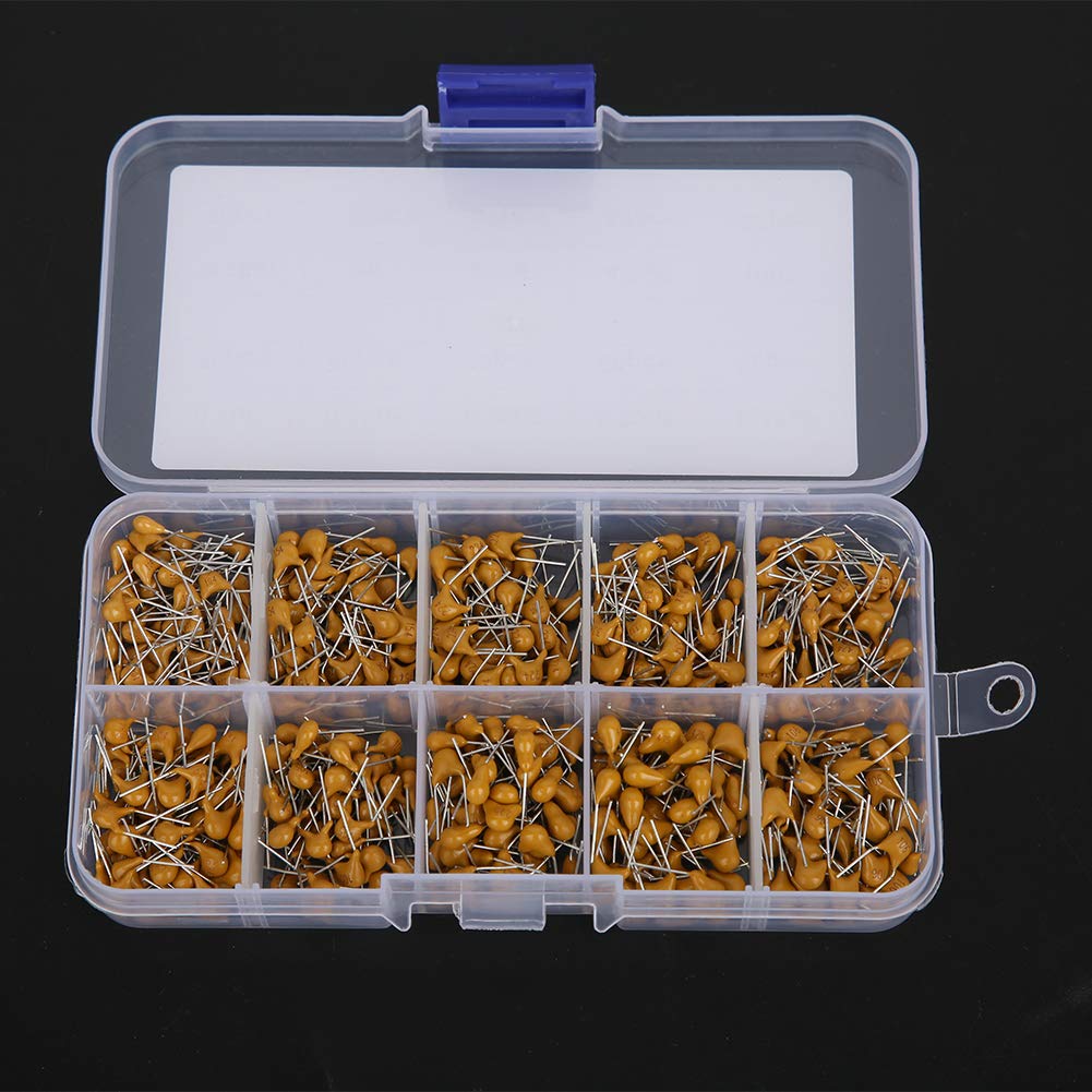 500Pcs Ceramic Capacitor Assortment Durable Stable Performance Kit 0.1uF-10uF for Electronic Components