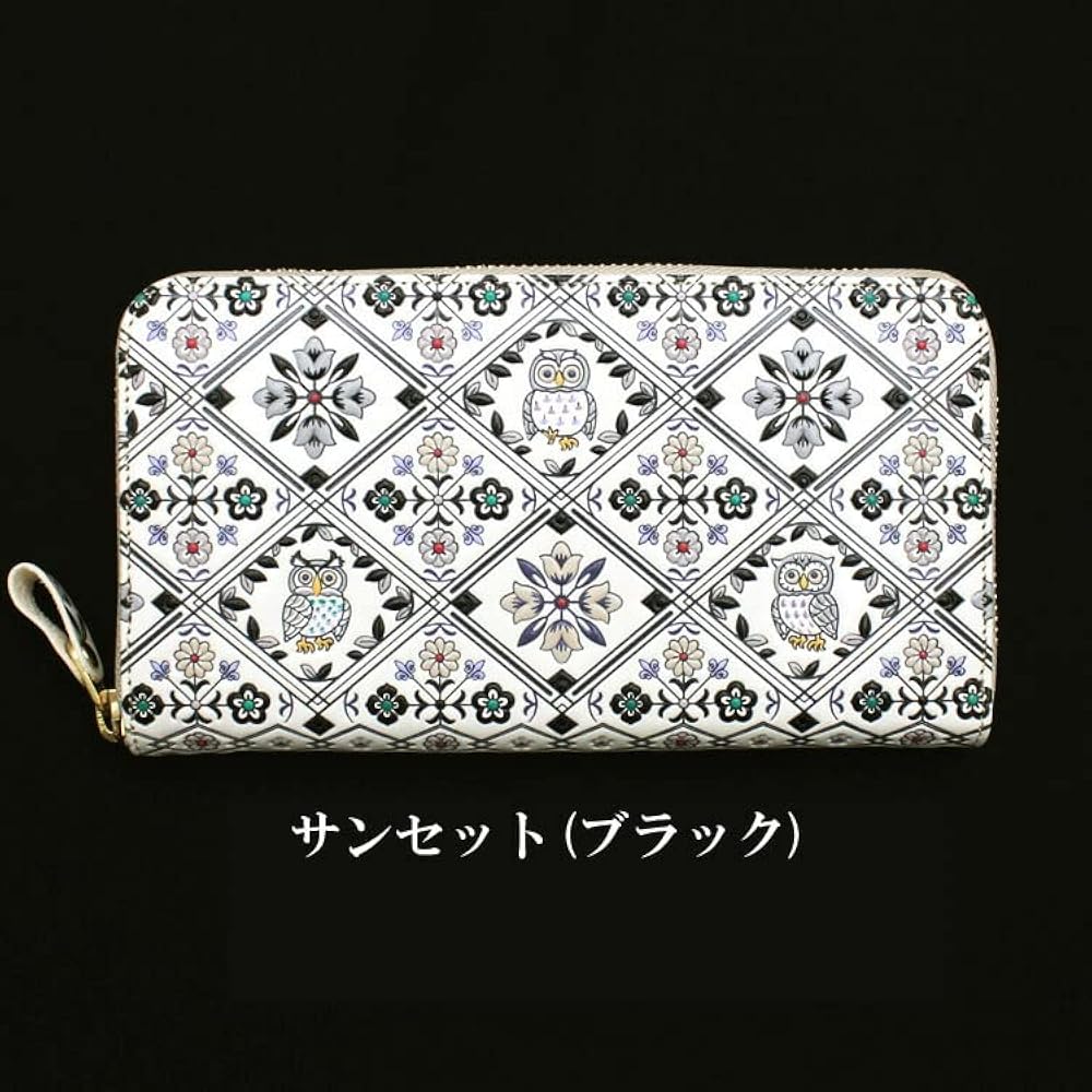 Amazon.co.jp: [浅草文庫] 友禅染 長財布 ふくろう 柄 江戸小紋 財布