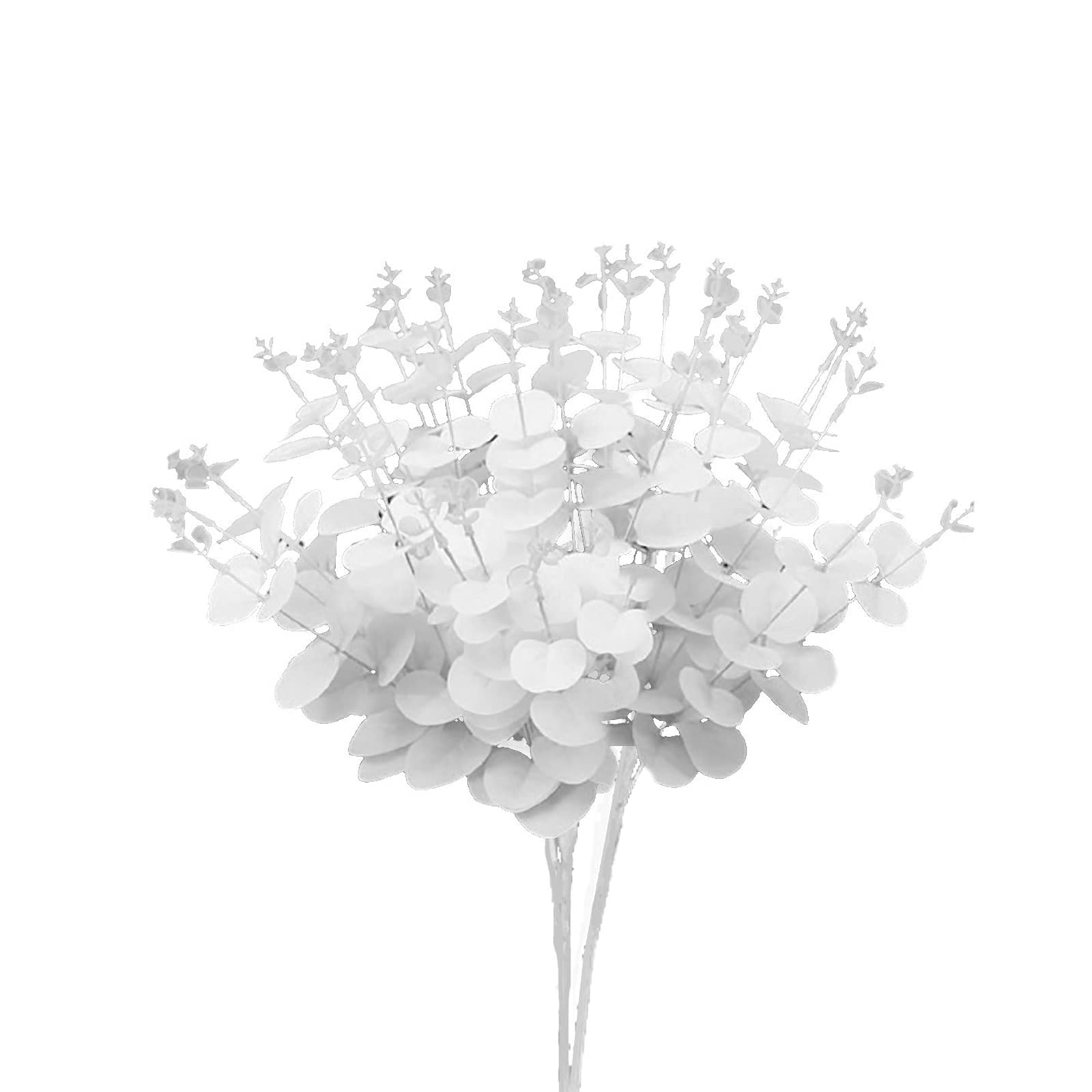 NeeyBing 24.4 Eucalyptus bladeren kunstmatige zilveren dollar Eucalyptus bladeren Picks en Faux Eucalyptus bladeren takken voor vaas boeketten decoratie