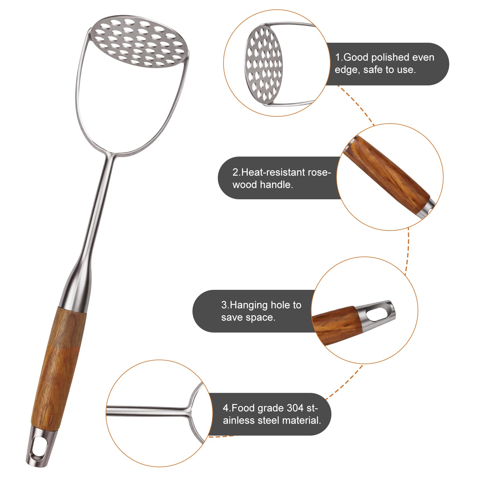 Set di utensili da cucina in acciaio inox 304 con manico in legno, 12 pezzi resistenti al calore, set di utensili da cucina, spatola, mestolo, schiumarola, cucchiaio per spaghetti, pinze