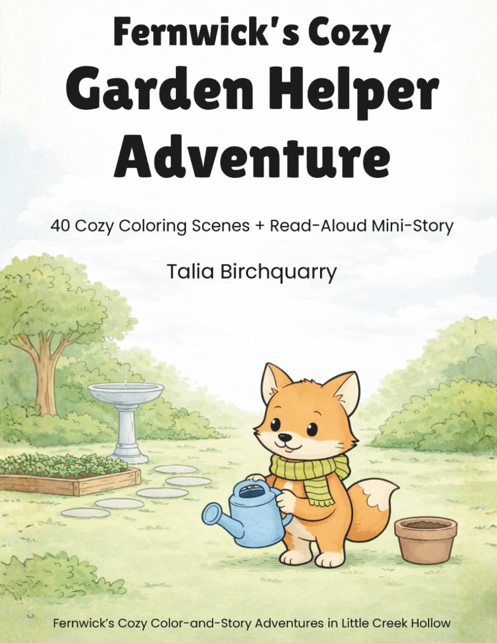 Fernwick’s Cozy Garden Helper Adventure: 40 Cozy Coloring Scenes + Read-Aloud Mini-Story (Fernwick’s Cozy Color-and-Story Adventures in Little Creek Hollow)