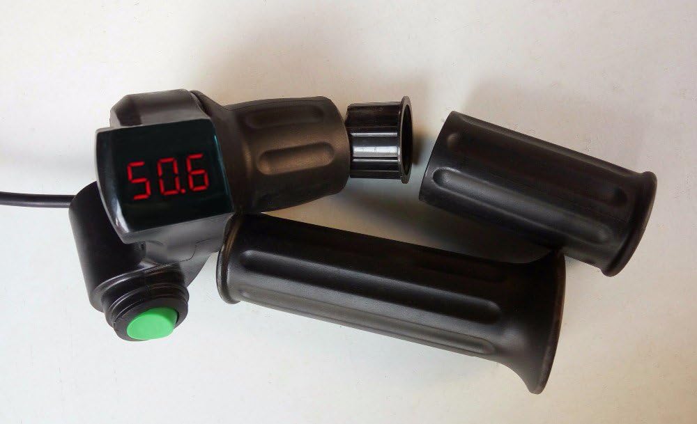 TorqueTech Electric Bike Half Twist Throttle 12-120v LED Display Voltmeter & Rocker Switch
