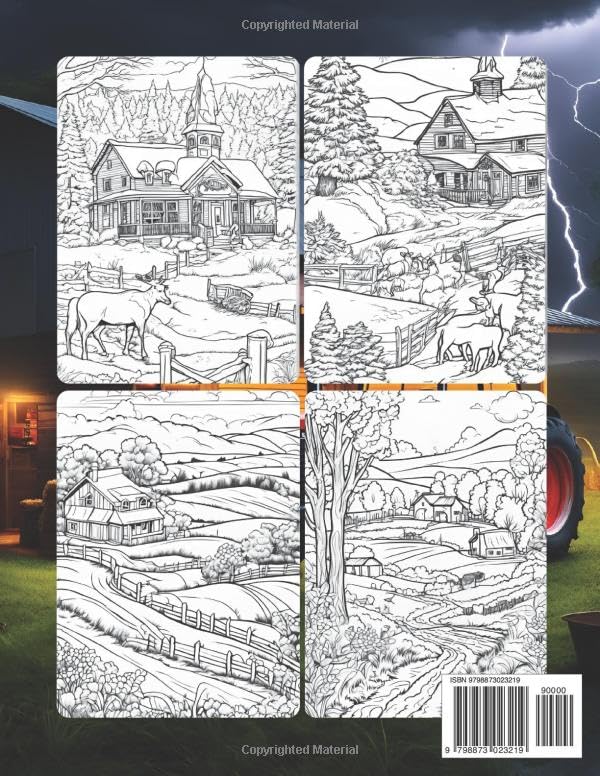 Miniatura 2 de Country Life An Adult Coloring Book with Farm Houses, Adorable Animals, and Peaceful Farm Scenes