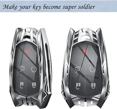Miniatura 5 de Funda de aleación para llavero compatible con Cadillac 2015-2019 Escalade CTS SRX XT5 ATS STS CT6 Accesorios 4 5 6 botones Llaveros (color pistola
