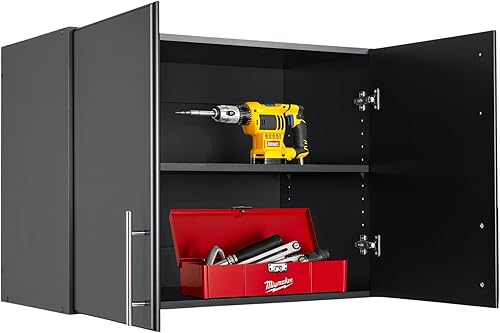 Prepac Elite - Gabinete de pared apilable de 2 puertas de 32 pulgadas de madera de ingeniería en color negro