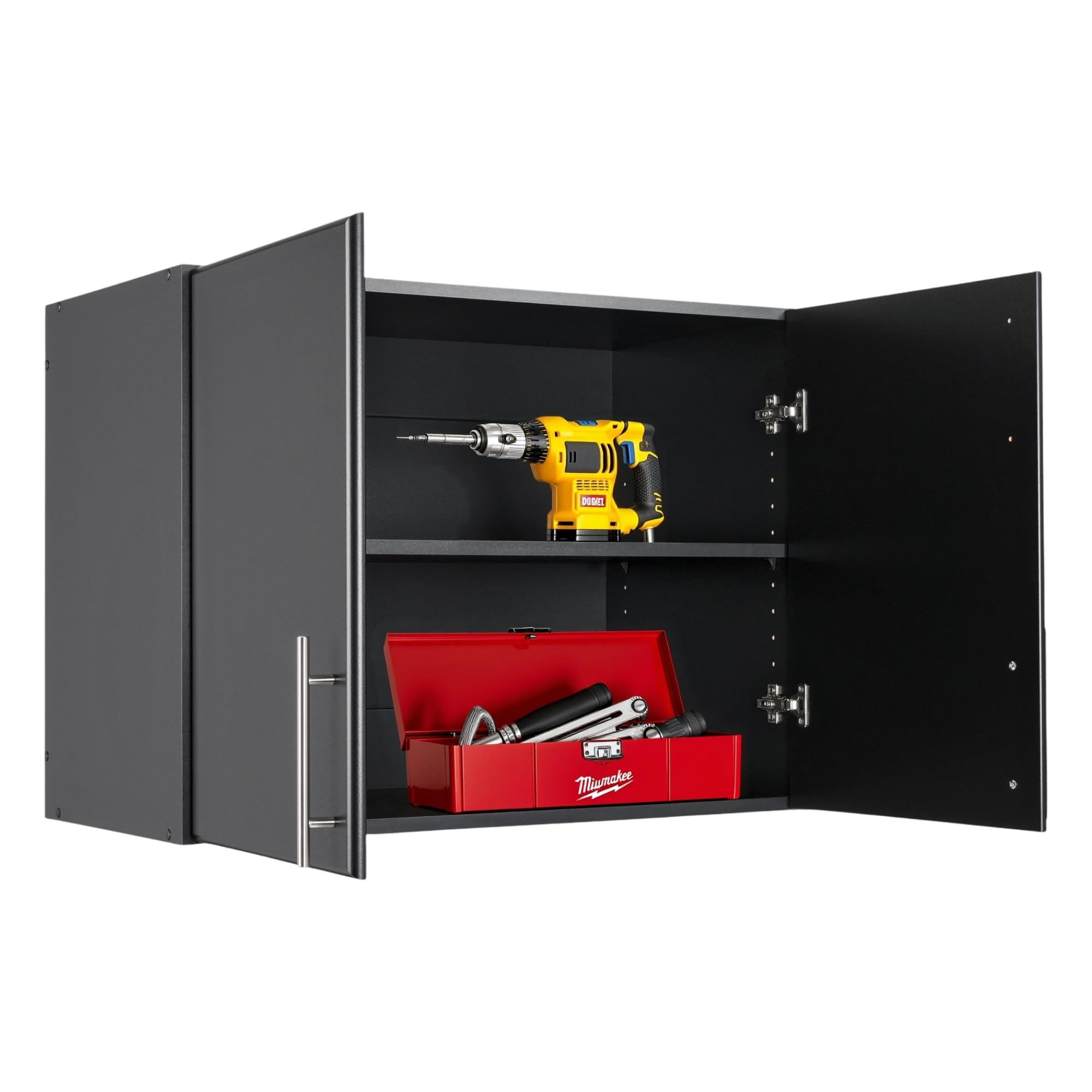 PrepacElite 32 in. 2-Door Engineered Wood Stackable Wall Cabinet in Black