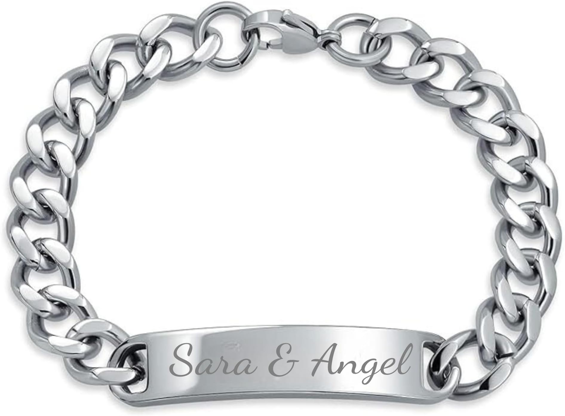 Personalised Stainless Steel Bracelet for Men | Customised Gifts for Him | Perfect for Birthdays and Special Gifts | Customised Chain Bracelets | Men's Jewellery