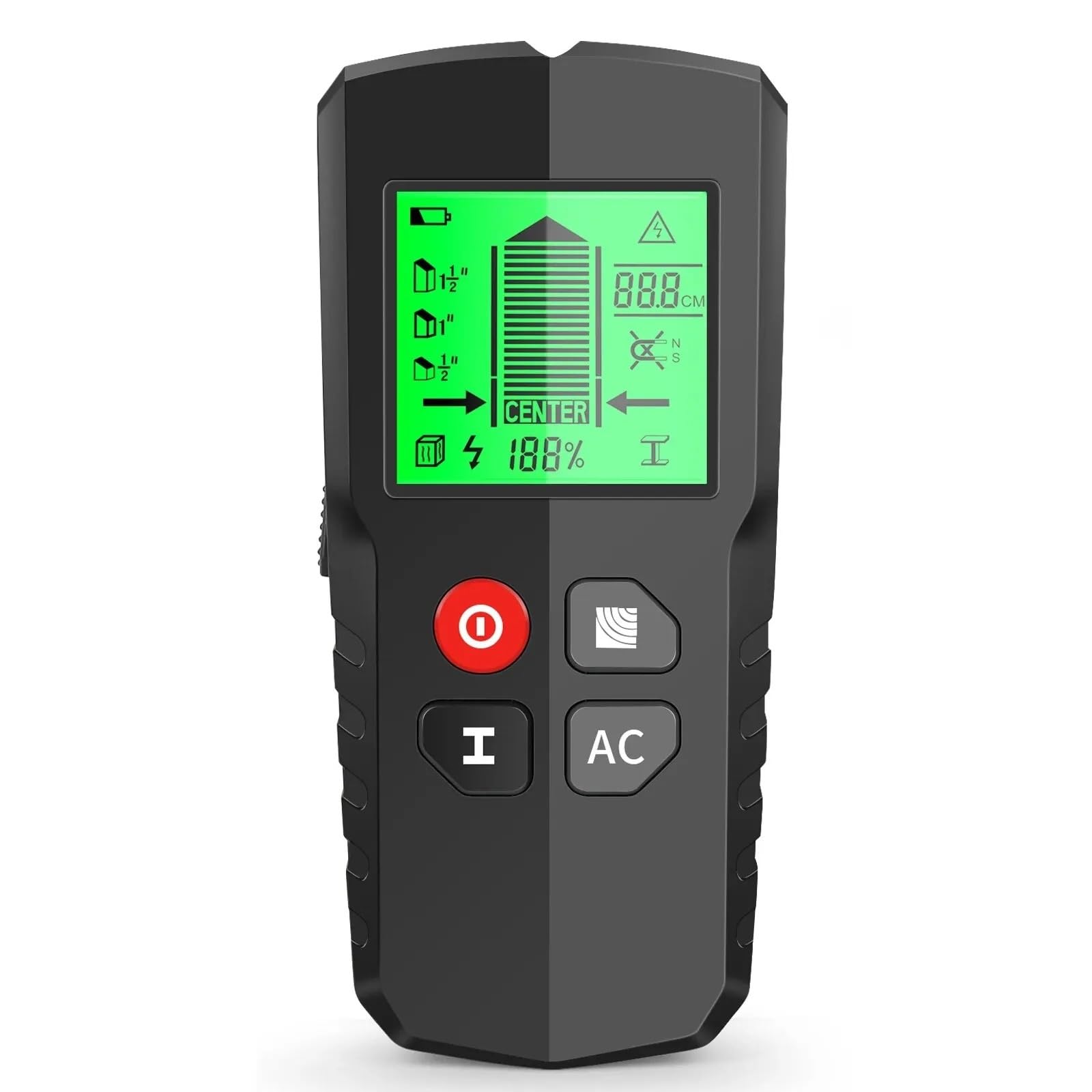 JVDDI Stud Finder Wall Scanner AC Wire And Metal Locators Green Backlight Low Voltage Indicator Light Detector