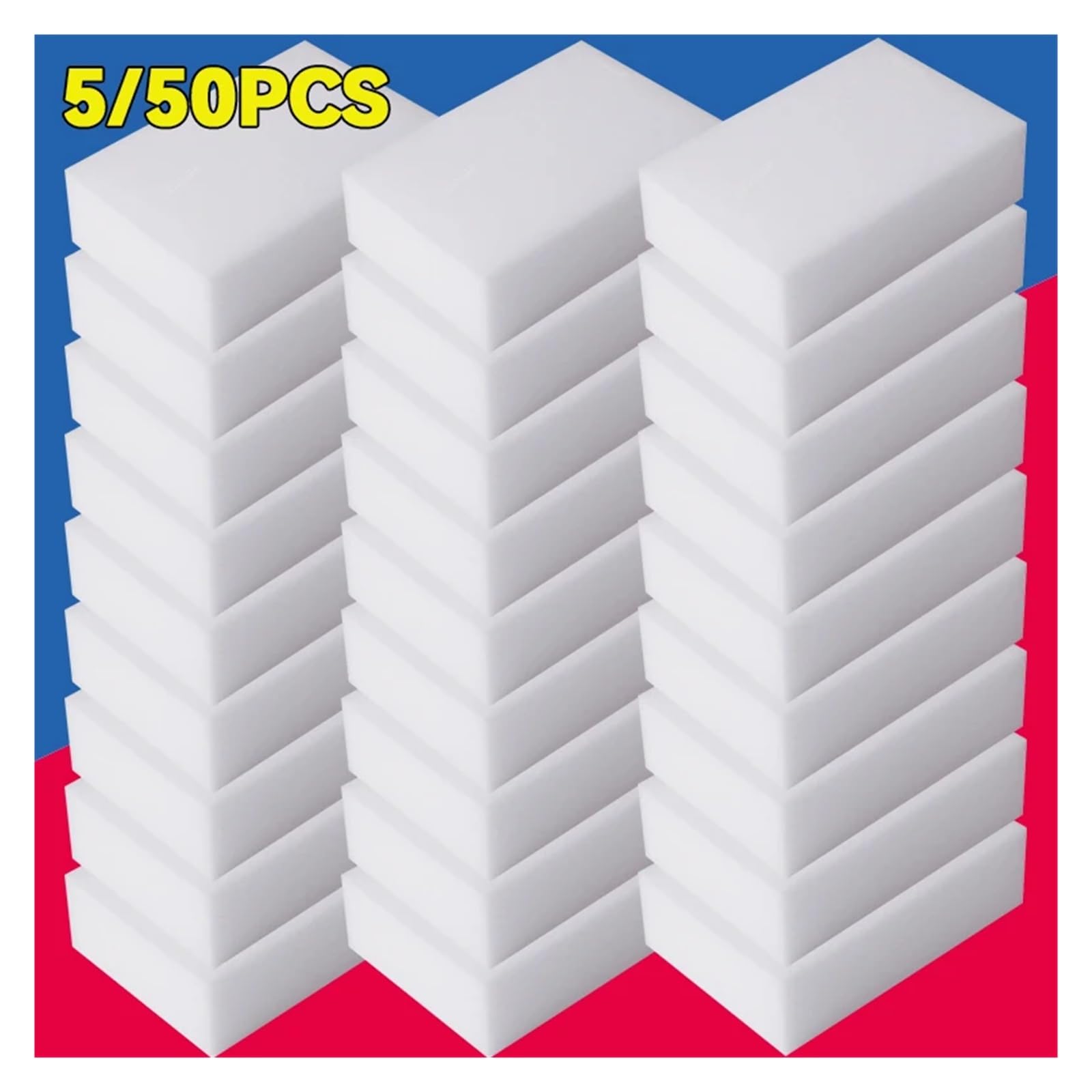 5/50 Stück Melamin-Schwamm, Zauberschwamm, Reinigungsschwämme for Küche und Bad(Big x50)