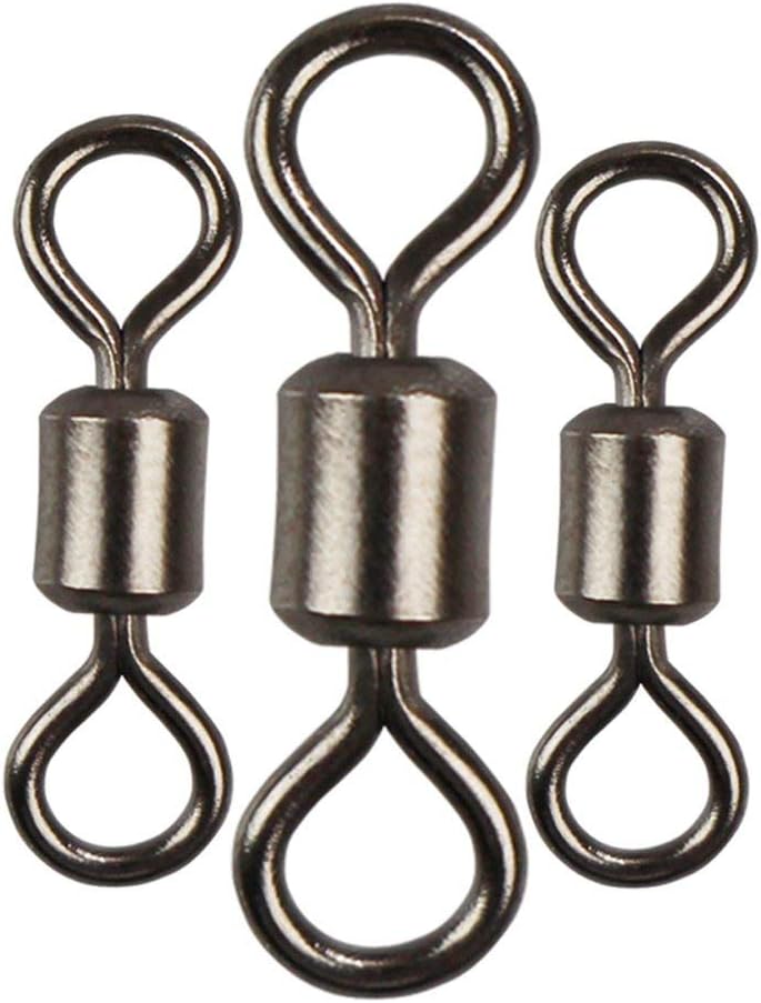 Amazon ICE SEA 100個/ロット ステンレススチール フィッシング ローリングバレル スイベル ブラック ニッケル