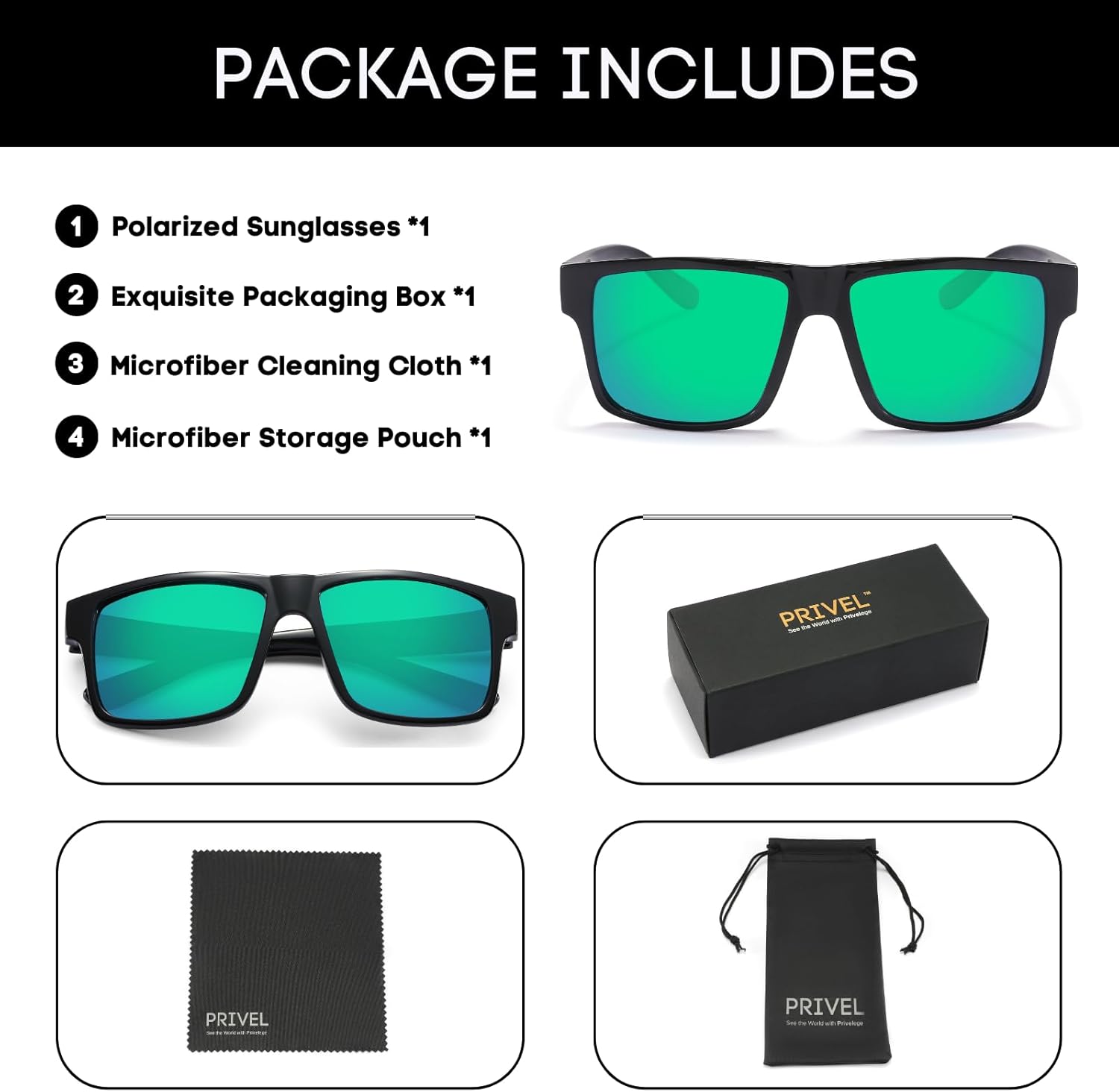 XXL Size Extra Large Square 157MM Polarized Sunglasses for Big Wide Heads Men TR90 Lightweight UV400 Glasses - Image 6