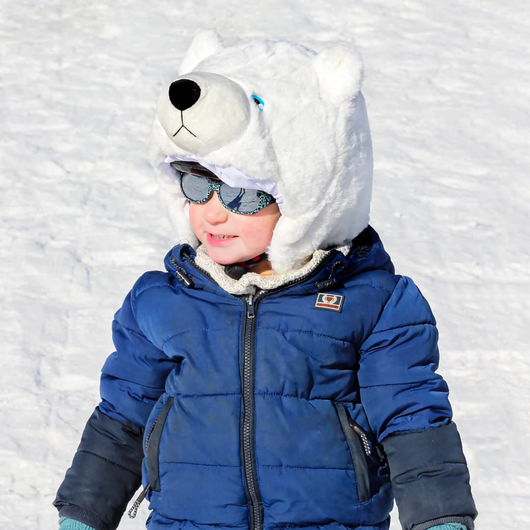 Dani Creations Orso Polar Copricapo da Sci Unisex Bambini One Size Bianco