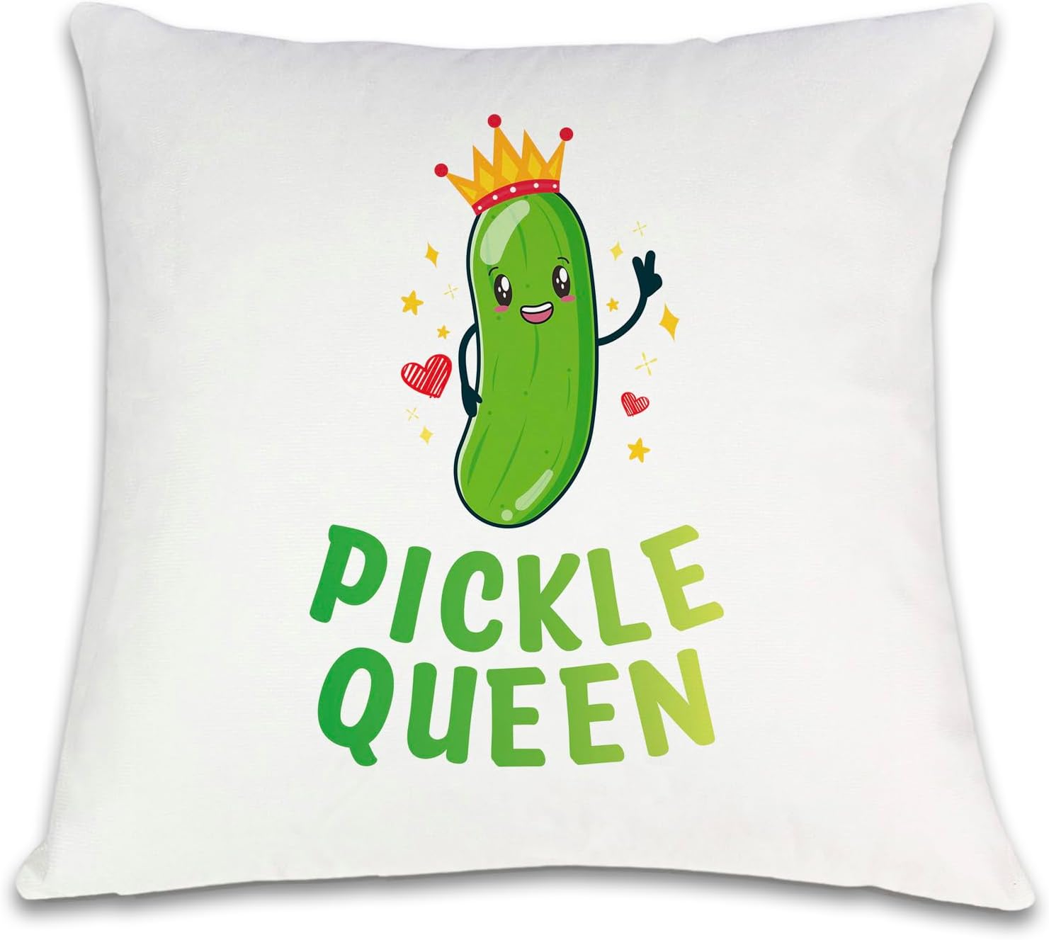 OUZ Pickles Dill Queen Gift, Humor Pickle Gifts Pillow Cover, Pickle Lover Gift Vegetarian Gift Pillowcase, Pickle Pillowcase Gift Birthday Christmas Friendship Gifts18x18Inch 8L147