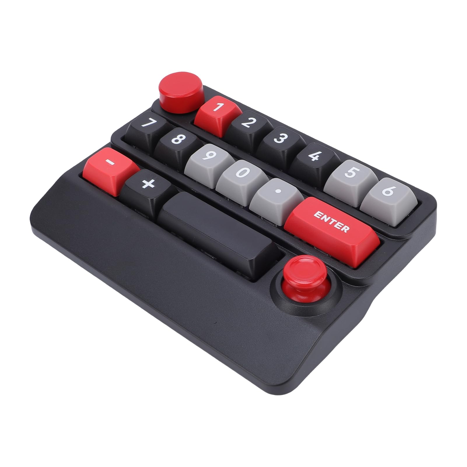 Pavé Numérique Mécanique, Clavier Macro Programmable sans Fil 2,4 G Bluetooth Filaire Type C RVB rétroéclairé, pavé Numérique échangeable à Chaud, Clavier Rechargeable, (Noir Rouge)