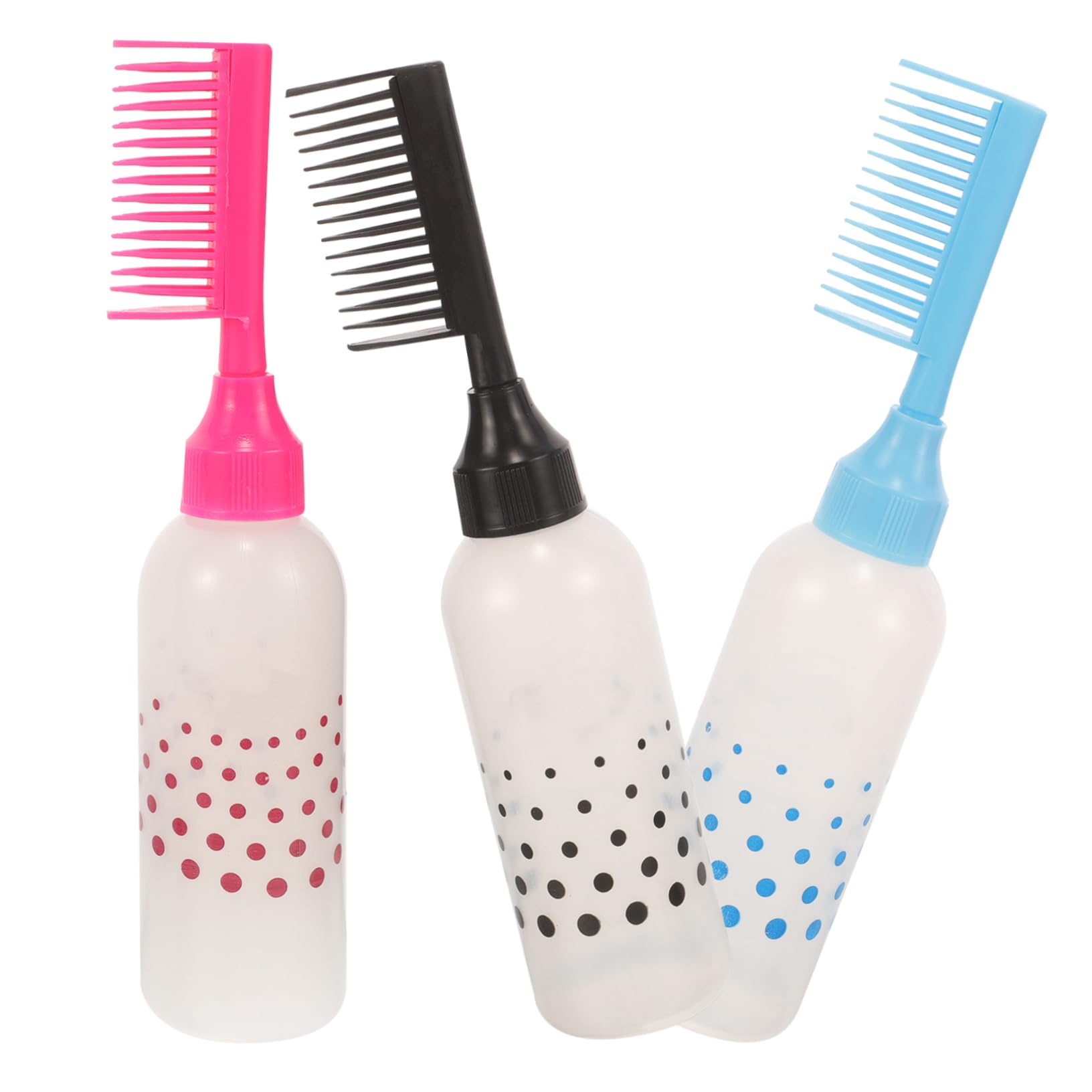 WOFASHPURET 3Pcs Hair Dye Applicator Bottles Detachable Salon Hair Dye Bottles with Comb Hair Coloring Tools for Barbershop and Home Use