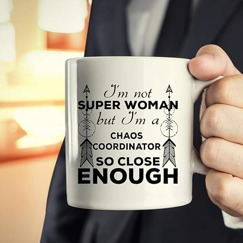 Miniatura 5 de Taza de regalo de la camiseta del Coordinador del Caos de las mujeres de Super Women | Jefes gerentes administración gobernador hombres mujeres