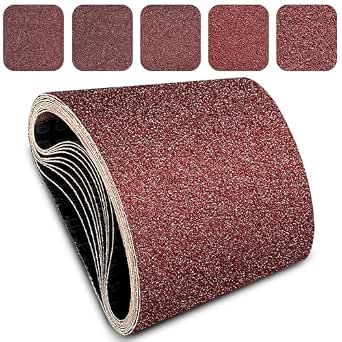 8x19 Inch Floor Sanding Belts 10 Pcs (5 Grit, 2 Each of 40, 60, 80, 100, 120 Grits)