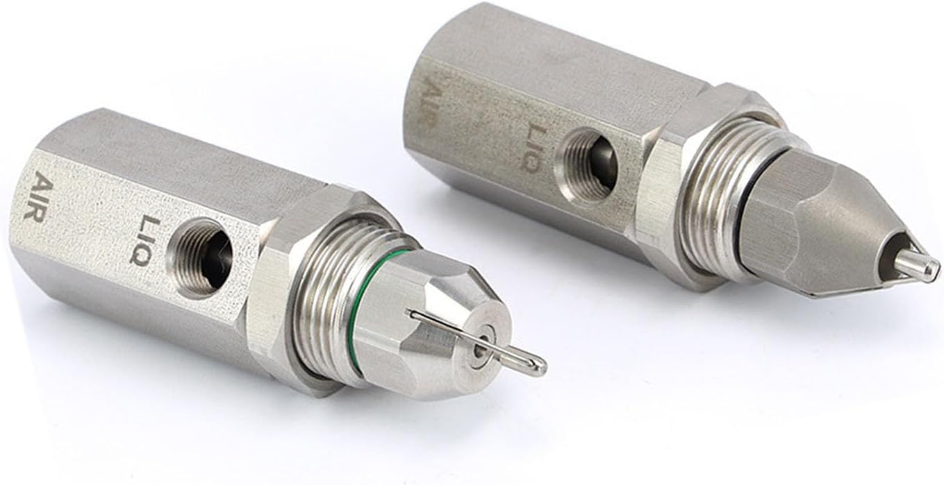 超音波エア霧化ノズル、ミストノズル、ステンレス製スプレーノズルチップ、ドライフォグ超微細ファインミスト超音波、ダストコントロールミス