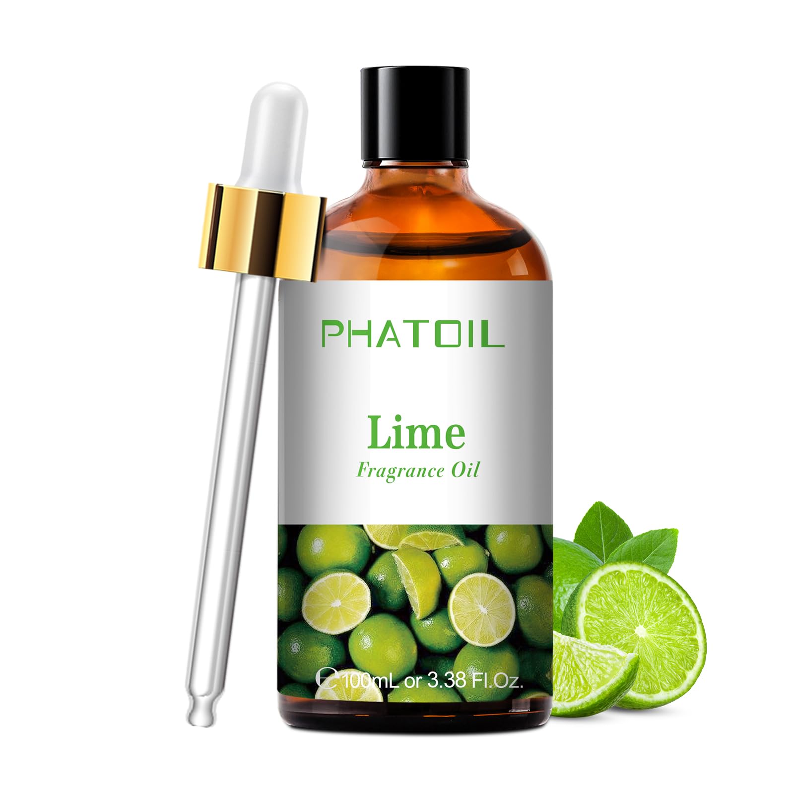 PHATOIL Oli Essenziali Lime 100 ml, Oli Essenziali Profumati per Diffusori, Olio Essenziale di Lime per Diffusore Aromaterapia, Umidificatore, Candele Fai da De