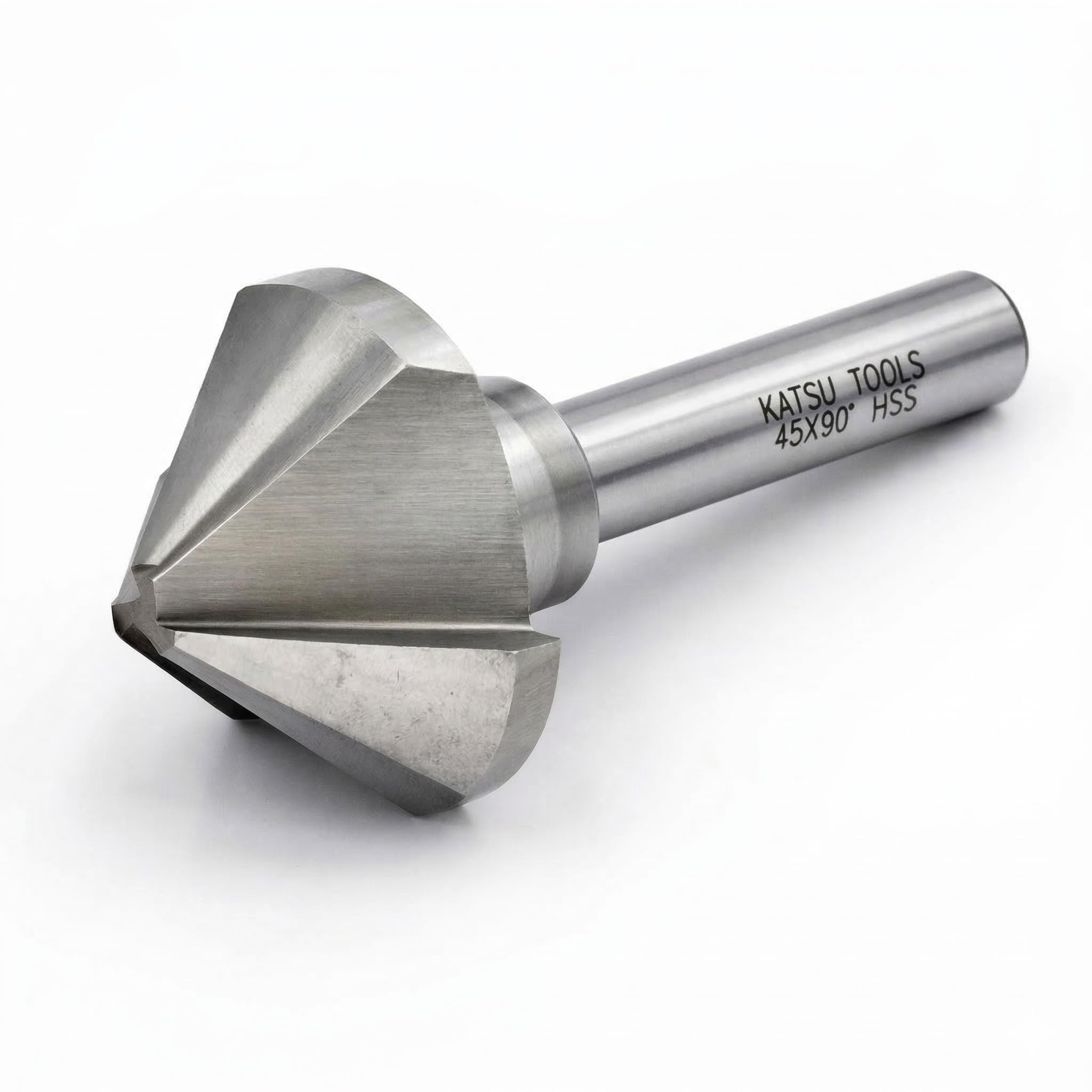 KATSU Kegelsenker Satz 90 Grad HSS 6542 Senkbohrer 45mm 3-Nuten-Fasenschneider Bohrer für Holz-Stahl-Metall-Werkzeugmaschinen, Positionierbohrer-Fräser 12740623