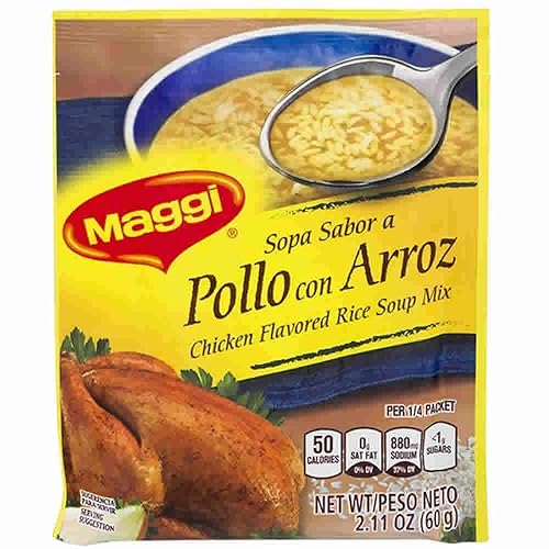 Maggi Mezcla de sopa de arroz con sabor a pollo, 2.11 onzas, 12 por caja.