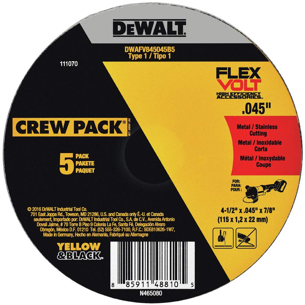 DEWALT FLEXVOLTTM Type 1 Abrasive Cut-Off Wheel